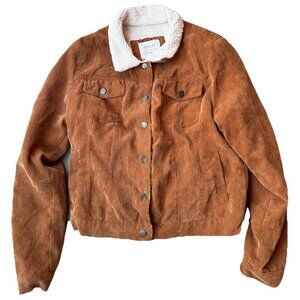 Ashley Sunrise Collection Tan Coruroy Sherpa Trucker Jacket XL Barn Coat Chores